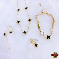 Set Perhiasan Emas Wanita Motif Clover clover  necklace Cinc