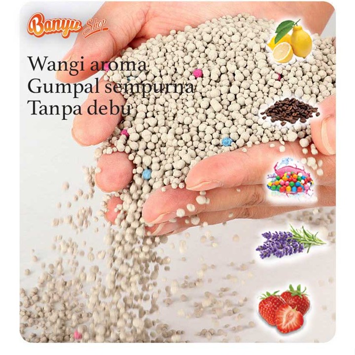 5 KG PASIR KUCING GUMPAL WANGI-AROMA WANGI BUAH