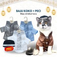 koko kucing spesial edisi lebaran set baju dengan topi lucu cute bahan katun premium
