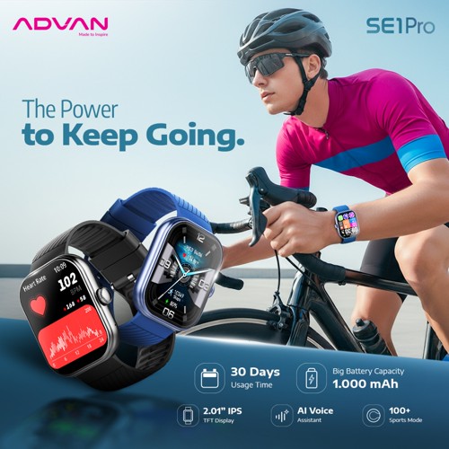 ADVAN Smartwatch SE1 Pro | Baterai 1000mAh Tahan 30 Hari | B