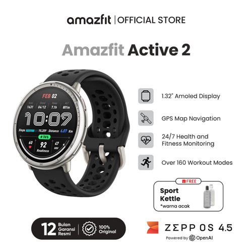 Amazfit Official Active 2 Smartwatch | 5 ATM  Tahan Air | 16