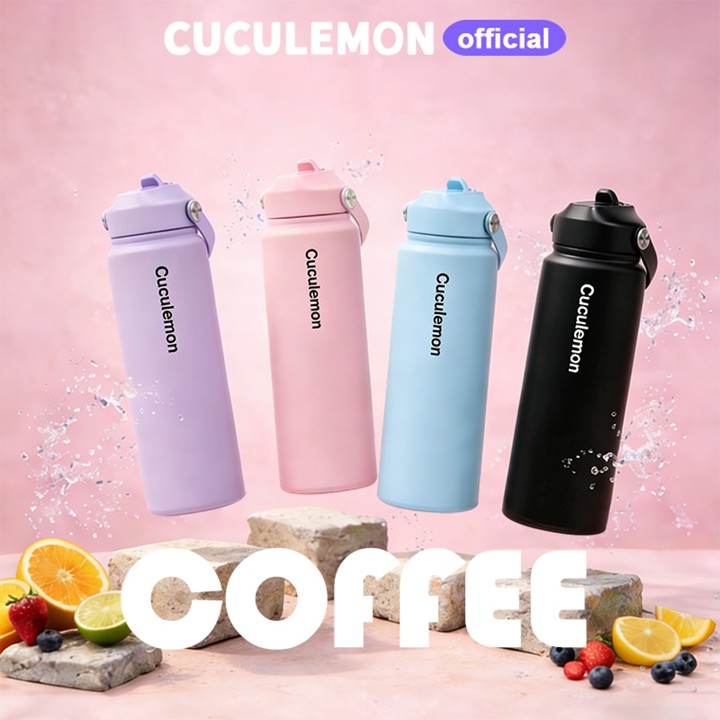 CucuLemon Botol Minum Stainless Steel 750ML Sport Termos air panas Tumbler Vaccum Bottle