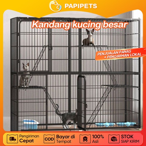 PAPIPET Kandang Kucing Besar Kandang Hewan Kokoh Murah untuk Kucing Besar kandang kucing murah jumbo