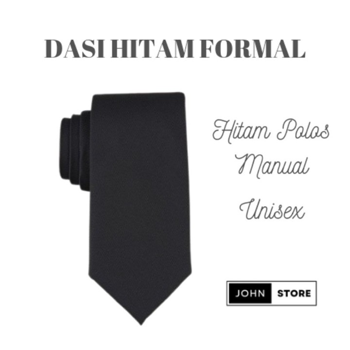 Dasi Hitam Polos Formal Manual Dasi Kerja Sekolah Ospek Pria