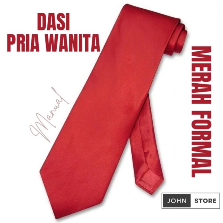 Dasi Merah Polos Formal Ospek / Kerja Manual