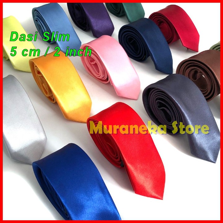 Dasi Panjang Slim Pria 5 cm 2 Inch Kantor Kerja Wisuda Weddi