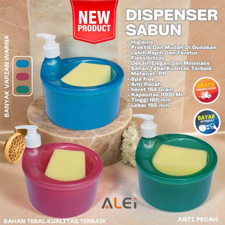 Tempat Sabun Cuci Piring/Dispenser Sabun Bulat Paket 2IN1 11