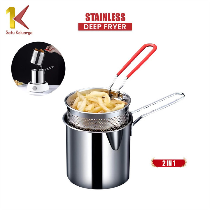 Satu Keluarga Panci Deep Fryer 2IN1 Stainless Steel C1233 Pa