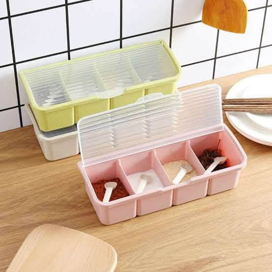 RAK BUMBU 4 SEKAT / TEMPAT BUMBU 4 IN 1 SERBAGUNA WADAH GULA