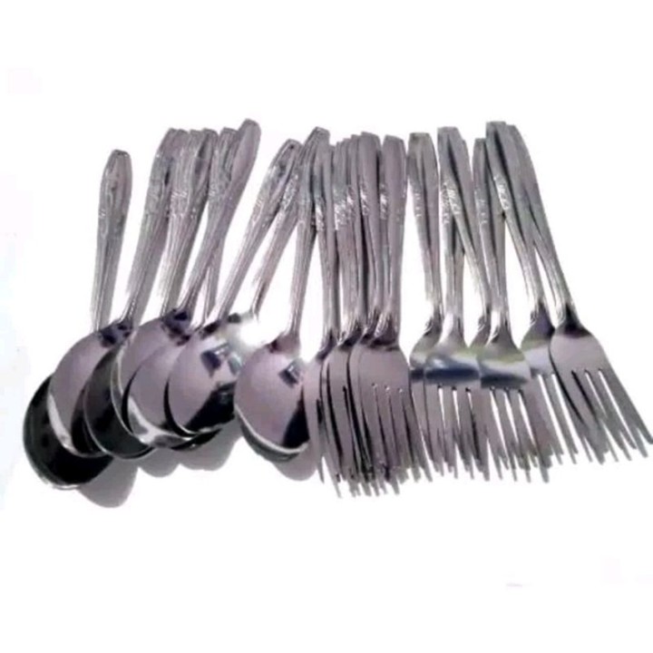 Sendok Garpu isi 12pc Makan Stainless subron alat makan dapu