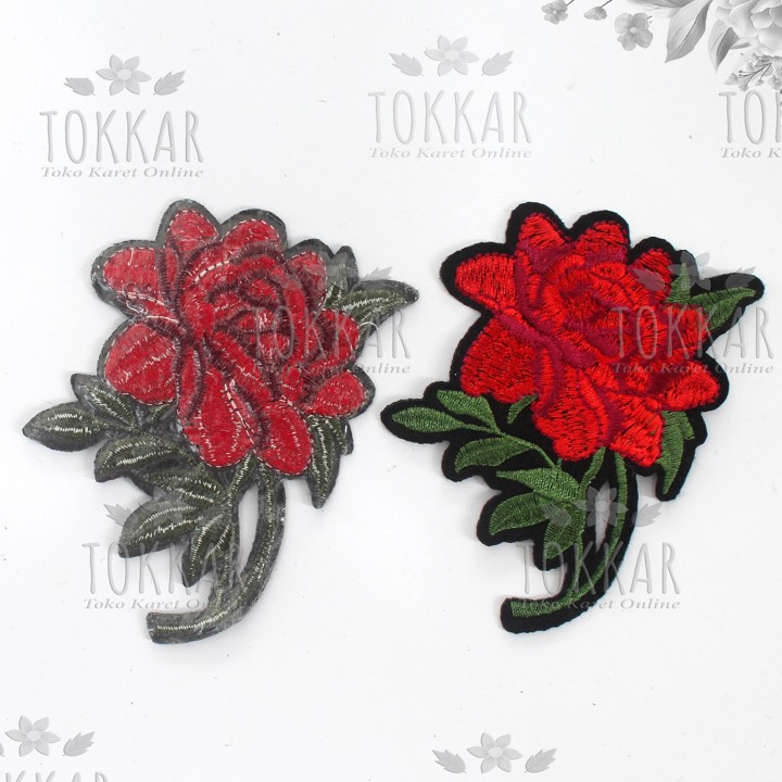 (Per Pcs) AP721 Iron Patch Bunga Mawar Cantik / Patch Bordir