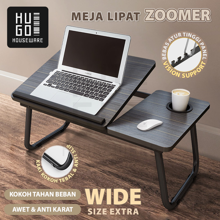 Meja Laptop Lipat Foldable Desk Zoomer Belajar Serbaguna HUG