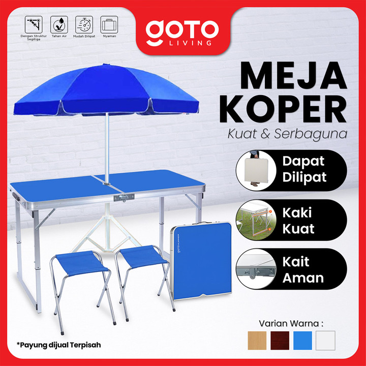 Goto Flipper Table Meja Makan Lipat Set Koper Camping Outdoo