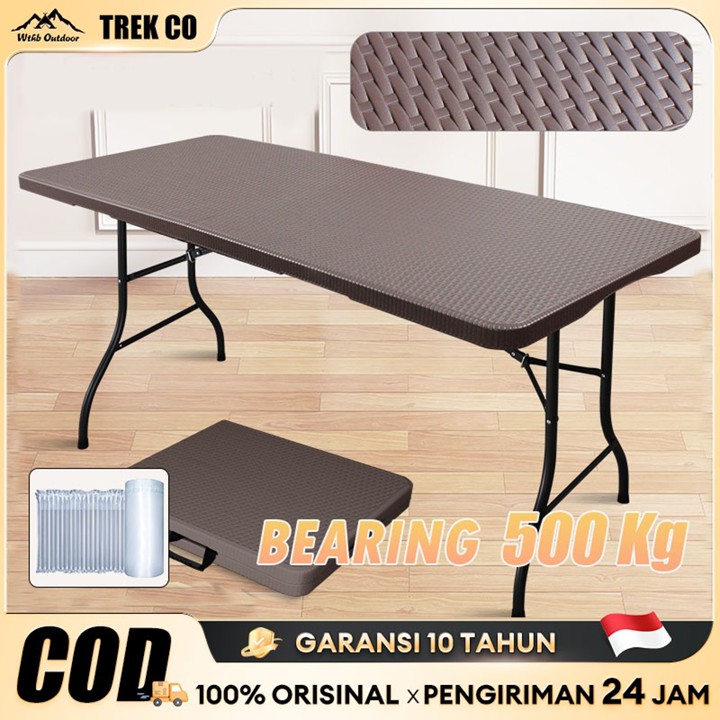 Meja lipat portable cokelat Meja lipat jualan Penebalan 1.2/