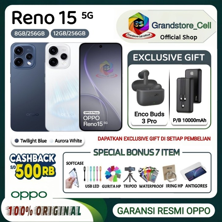 OPPO RENO 15 5G [8/256 GB] [12/256 GB] - Snapdragon 7 Gen 4,
