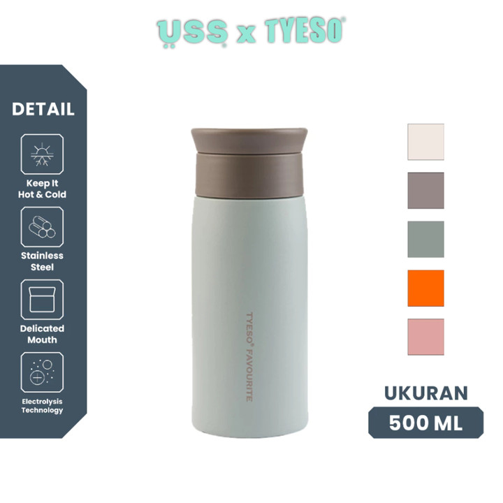 USS x Tyeso Tumbler Botol Minum Thermos Portable 500ml Tahan