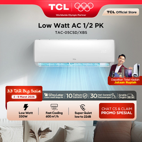 TCL AC TAC 05 CSD/XBS 0.5 PK AC Low Watt [INDOOR + OUTDOOR ONLY] - 1/2 PK Mini F