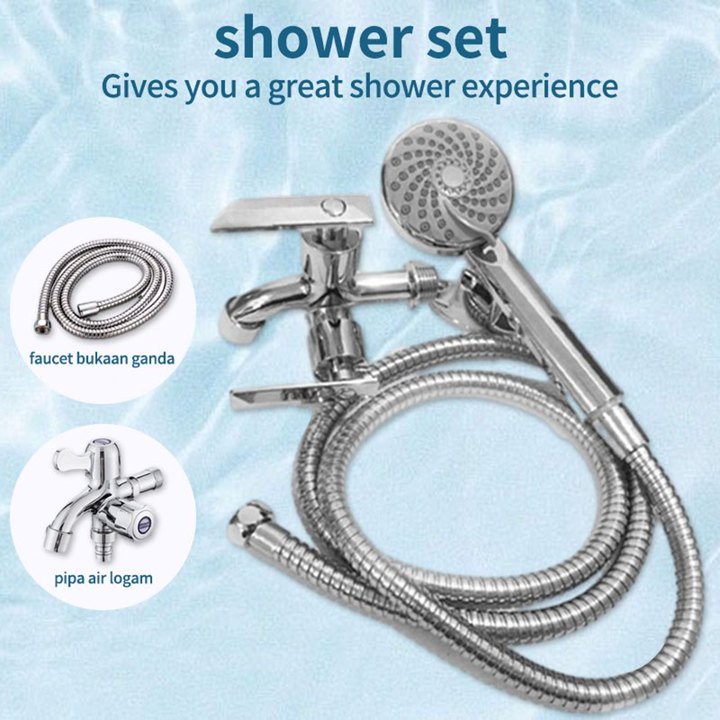 Stainless Kran Shower Cabang  SUS 304 Paket Shower Kamar Man