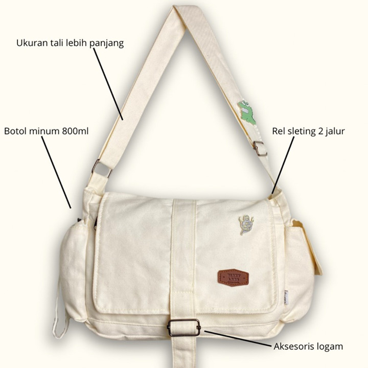 DiaryLabs - Slingbag Kanvas Mako DUA SIZE Military mode Sele