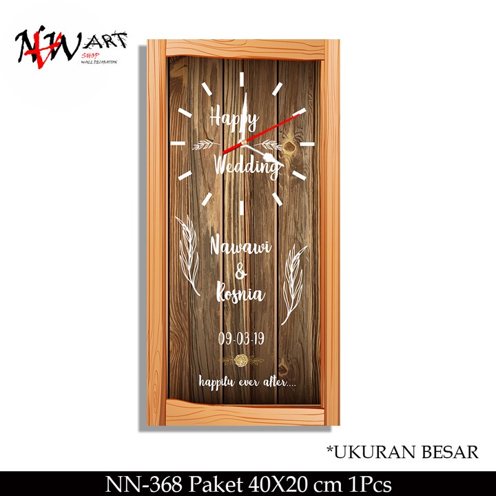 NN-368 jam dinding custom kado pernikahan unik Hiasan rumah 