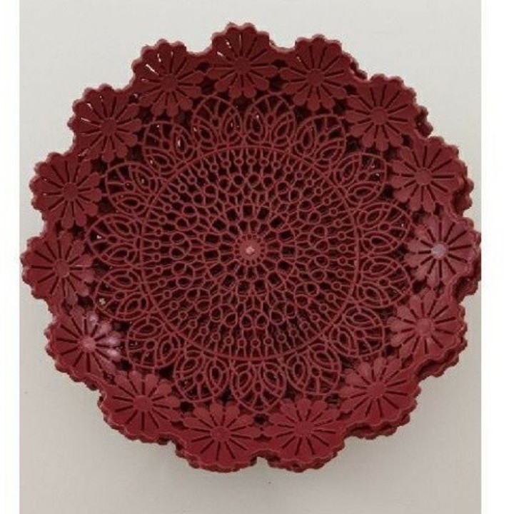 PIRING ROTAN BUNGA TEBEL ISI 12PCS READY STCOK