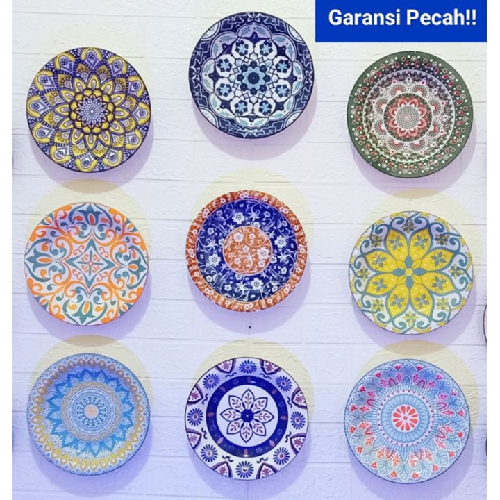 Piring Keramik Hiasan Dinding Lebaran | Sudah Termasuk Kawat