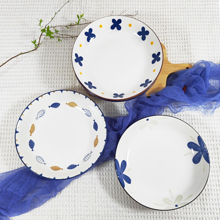 HHS Piring Keramik Korea Flowers Series 20cm/pc
