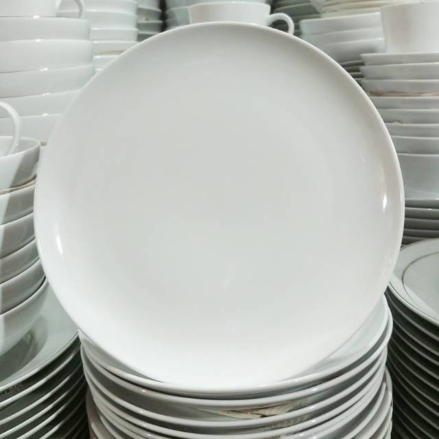 Piring keramik Blanc 22cm model ceper bulan gelombang bisa d