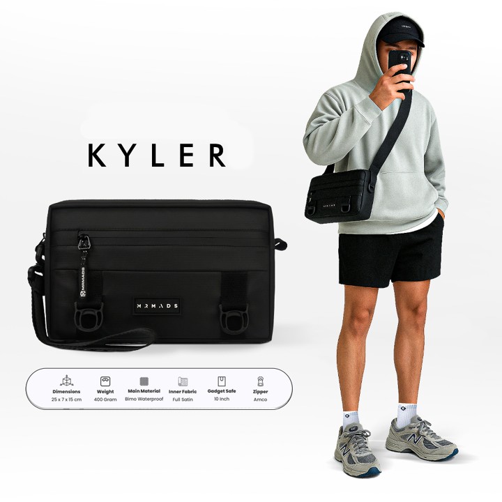 Mr Mads - Kyler Clutch Bag - Tas Selempang Handbag Pria Sling Bag Pouch Pria Wanita (Unisex) - Waterproof