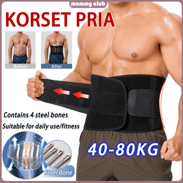 KORSET PRIA Breathable Corset Korset Pelangsing Shaper Pembe