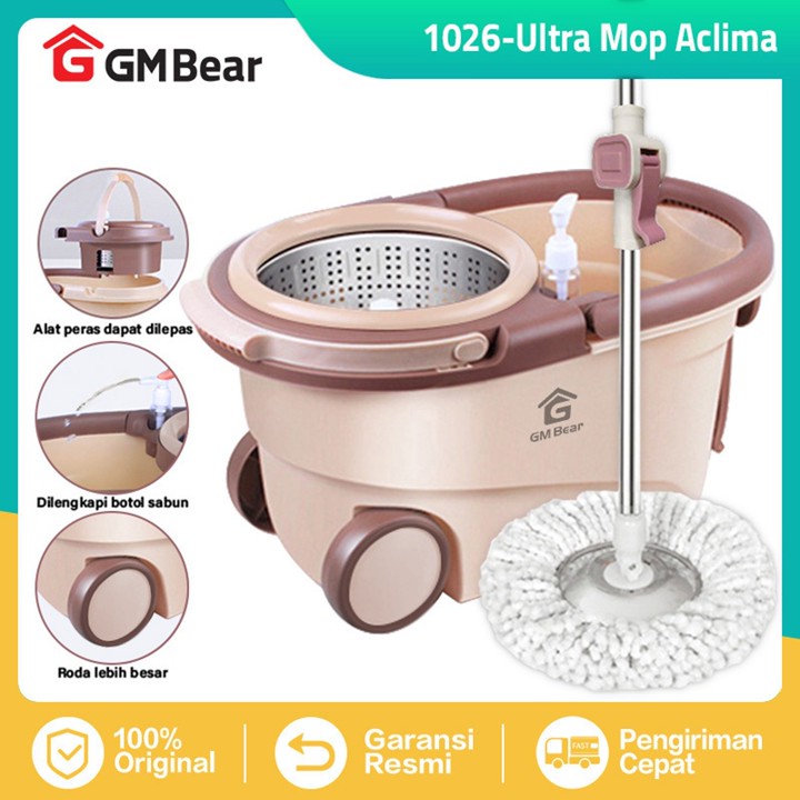 GM Bear Alat Pel Lantai Peras Otomatis 1026 - Ultra Mop Aclima Pelan Kain Pel Lantai