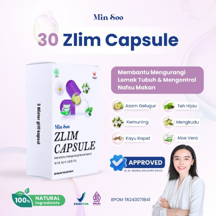 MIN SOO Zlim Capsule isi 30 Membantu Mengurangi Lemak Tubuh 