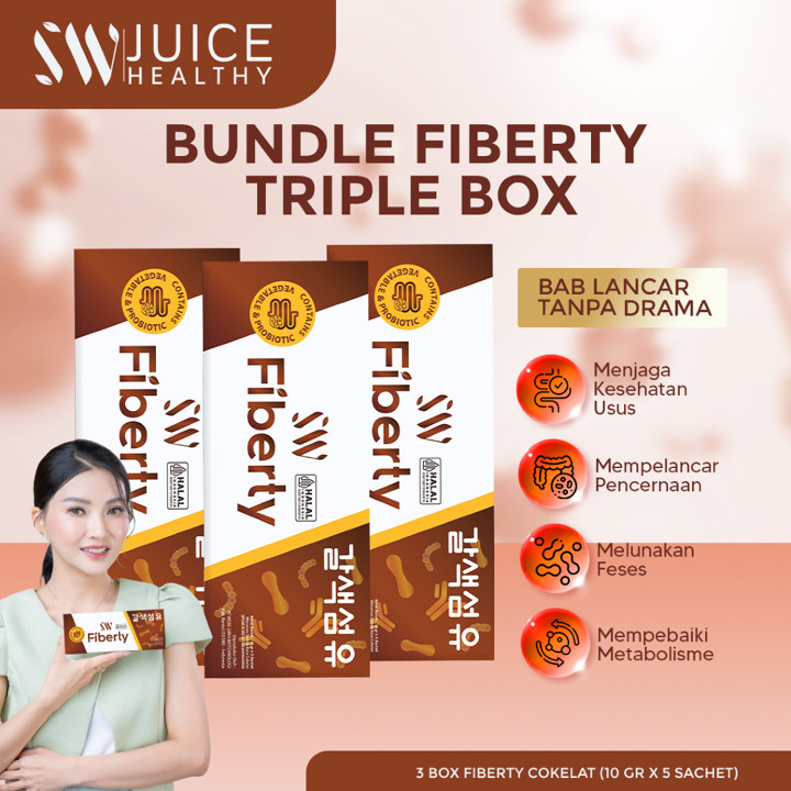 Bundle 3 Box Rasa cokelat SW Fiberty Healthy Detox - Pelangs