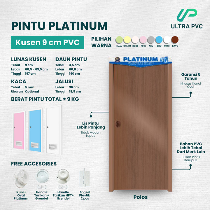 PINTU PLATINUM KUSEN 9 CM PVC - PINTU KAMAR // PINTU KAMAR M