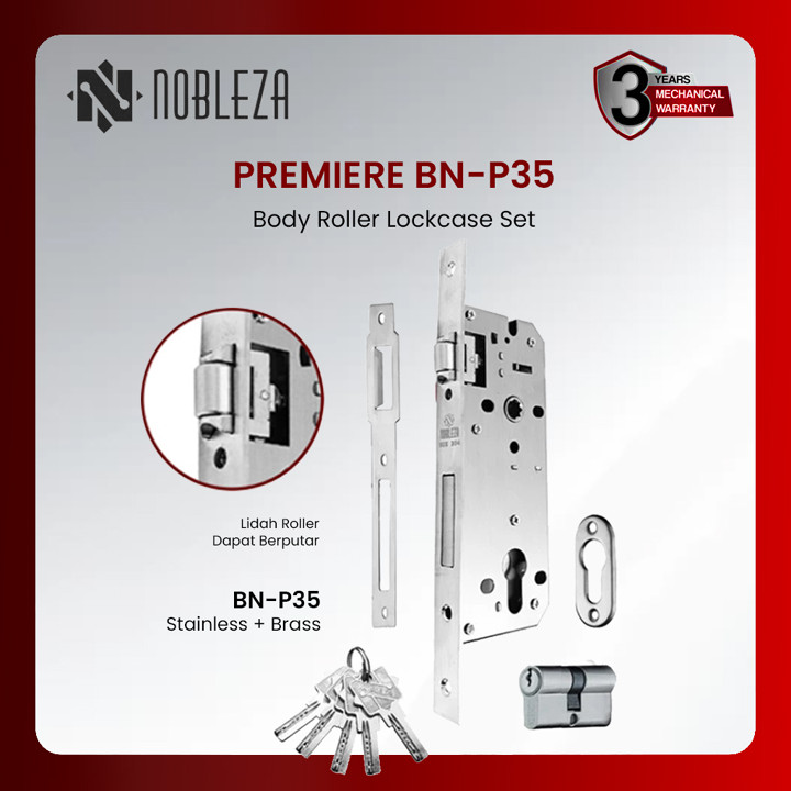 Nobleza Body Kunci Pelor Pintu Rumah Lockcase Mortice Roller