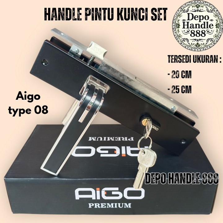AIGO Kunci Pintu Original 1 Set Lengkap Body Kunci Tinggal P