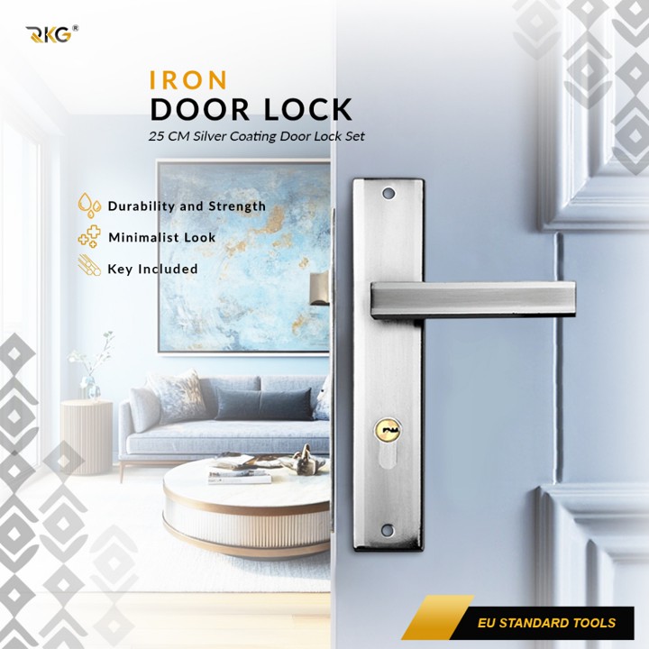 Kunci Pintu Gagang Kotak Door Lock Set DRL-600SV