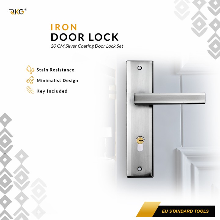 Kunci Pintu Gagang Kotak Door Lock Set DRL-602SV
