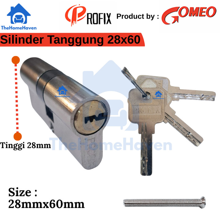 PROFIX Silinder Kunci Pintu Kecil Tanggung 3 Kunci Cadangan 