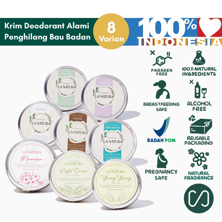 LA NATURA Deodoran Balm Alami BPOM - Natural Deodorant Balm 