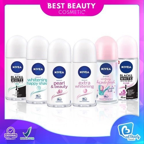 NIVEA Deodorant Roll On Men | Women | Brightening | Black Wh