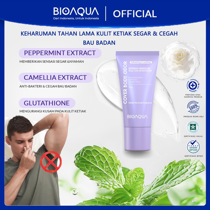 (BPOM)BIOAQUA Cover Body Odor Deodorant & Anti-Perspirant 50