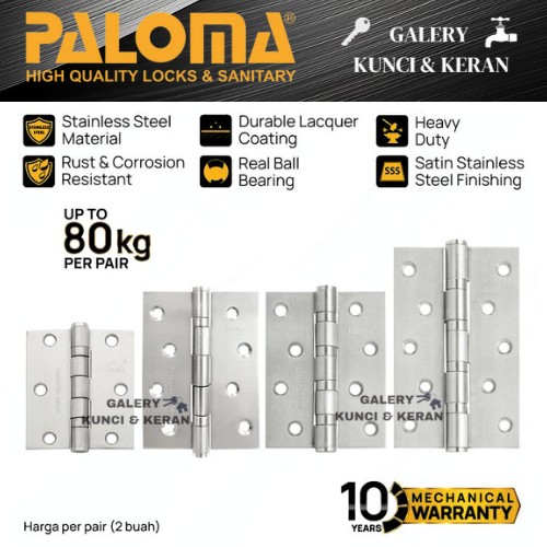 PALOMA BHP 411 412 413 414 Butt Hinge Engsel Pintu Jendela K