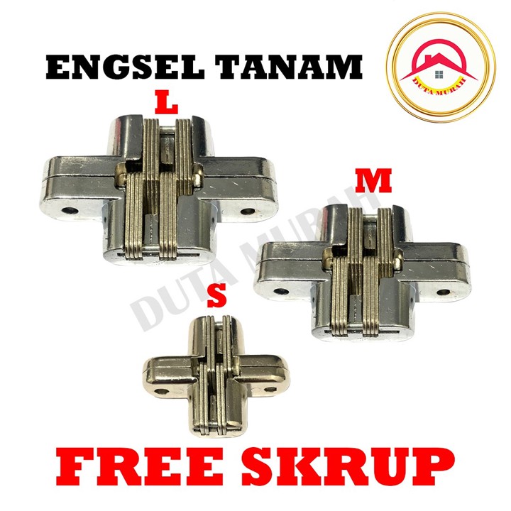 Engsel Tanam / Engsel Deer Ukuran S CHROME Cross Hinge Pintu