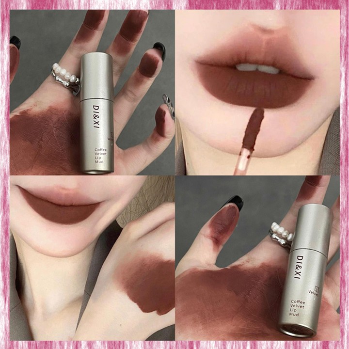 Ready Stock! DIXI Tabung perak kecil glasir bibir coklat tan