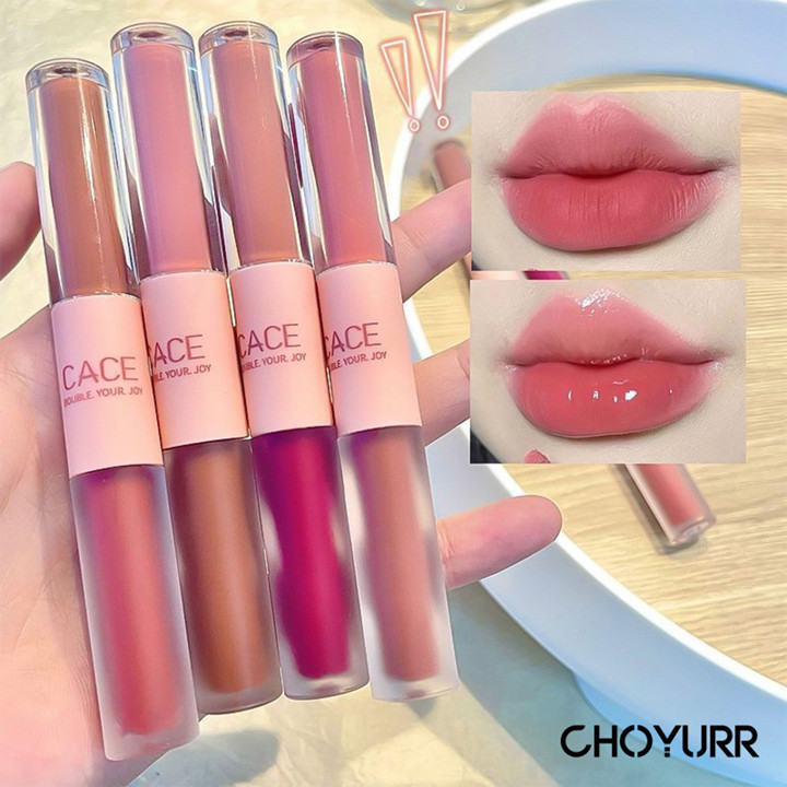 Choyurr-CACE 2 in 1 Matte + Glossy  Lipstick Lip Mud Lip Cre
