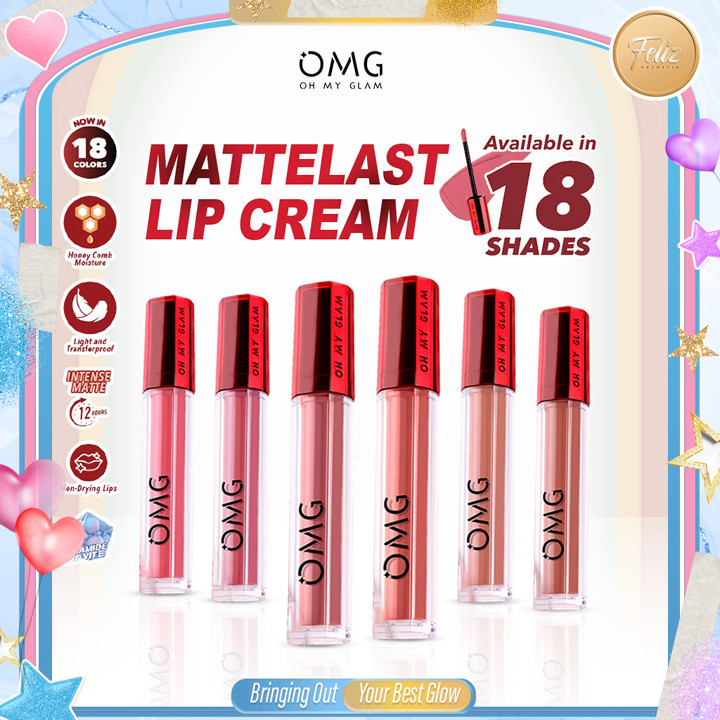* FELIZ * OMG Oh My Glam Lipcream – Lip Cream Matte dengan W