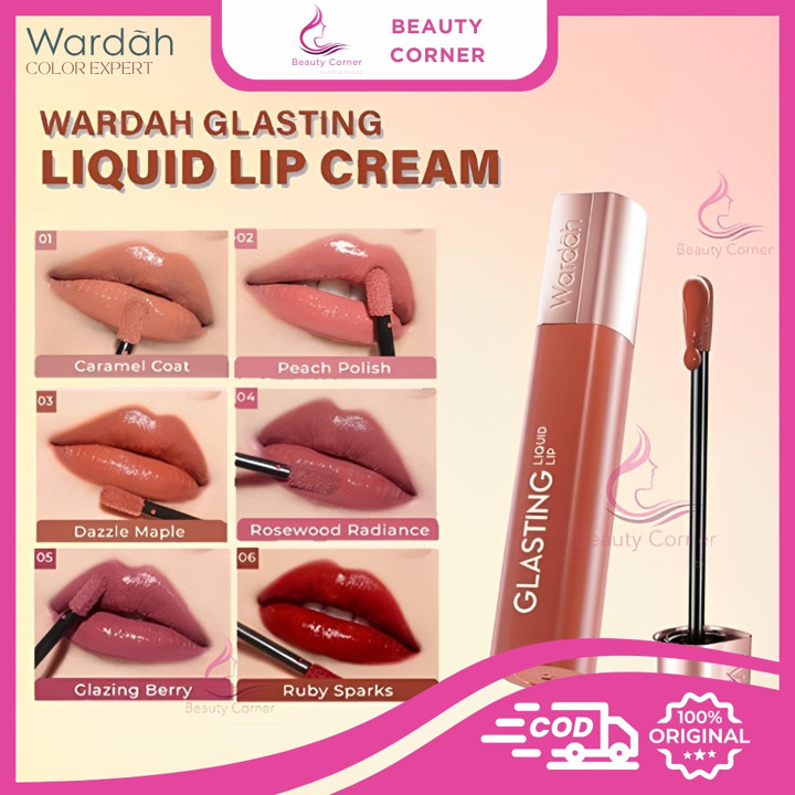 Wardah Glasting Liqiud Lip Cream - Hi Pigmented Glass Color 