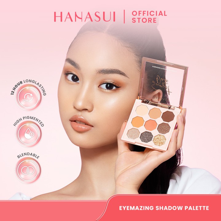 Hanasui Eyemazing Eyeshadow Palette - Eyeshadow Pallete 3 Sweatproof Shades High Pigment & Easy to Blend