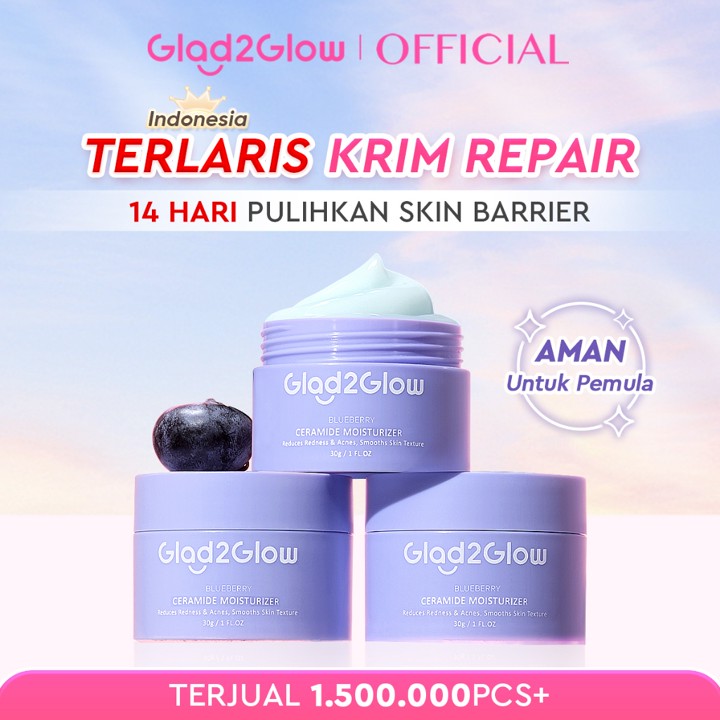 Glad2Glow Blueberry 5% Ceramide Moisturizer Repair Barrier P